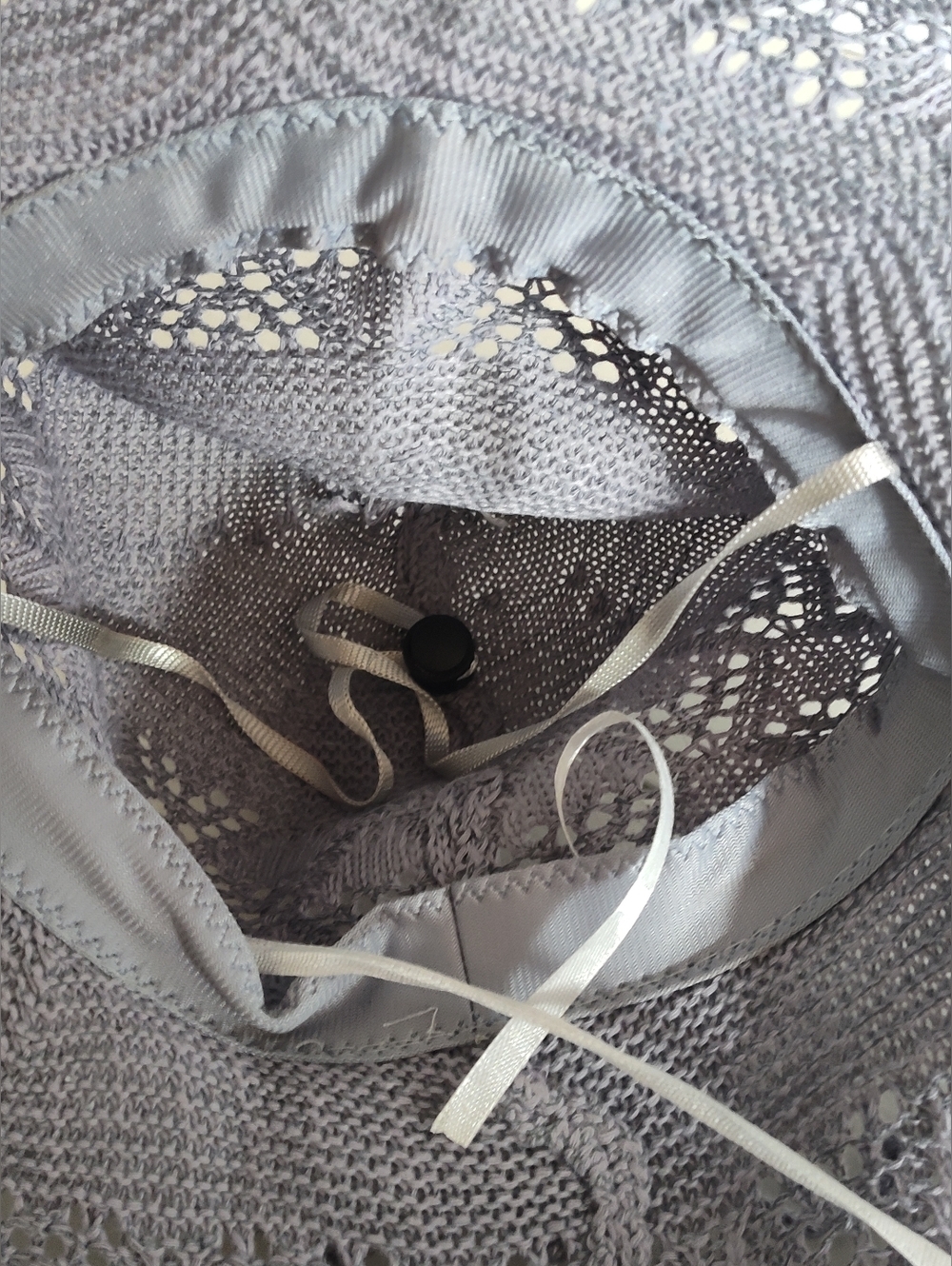 Women's Boho Lavender Grey Crochet Sun Hat | M/L - Picture 5 of 7